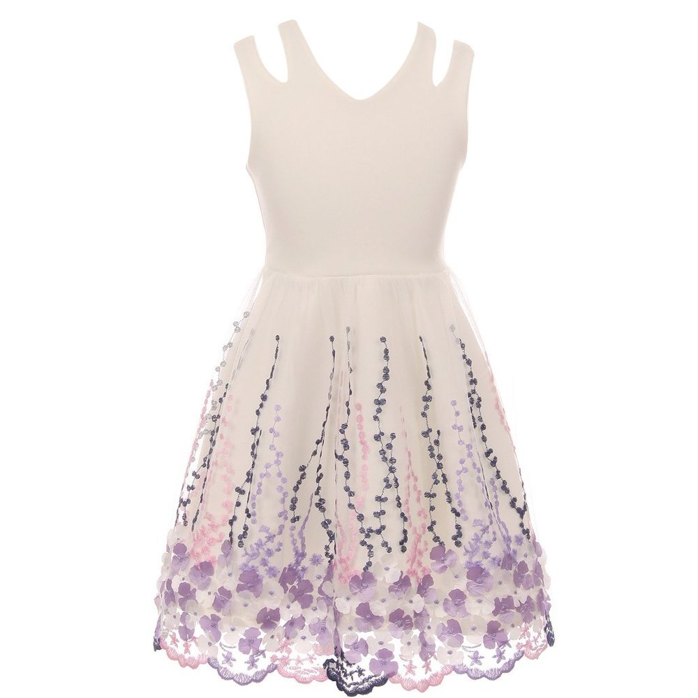 2 pieces dress Sleeveless Tulle Flowers Easter Special Flower Girl Dress